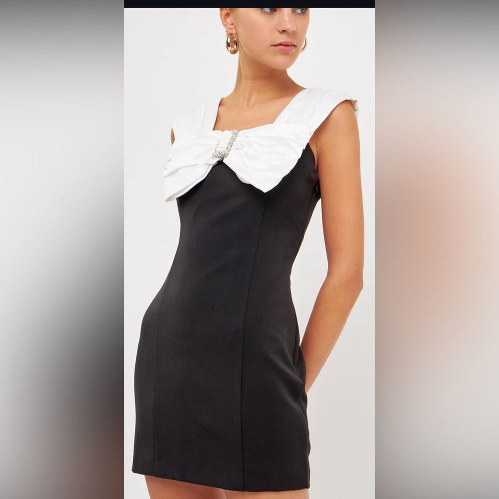 classy bow mini dress